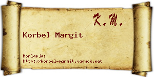 Korbel Margit névjegykártya